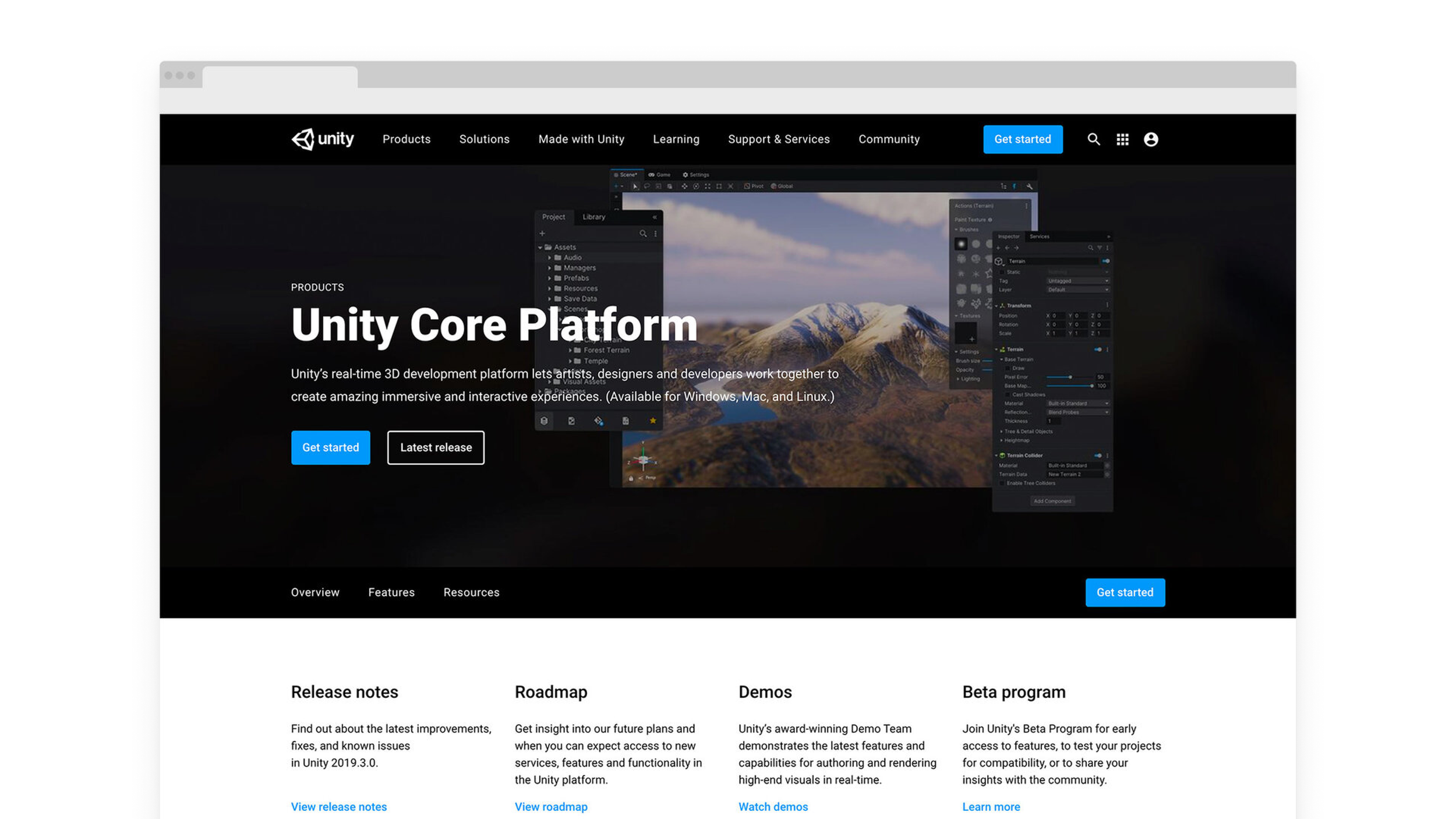 Unity Core Platform site